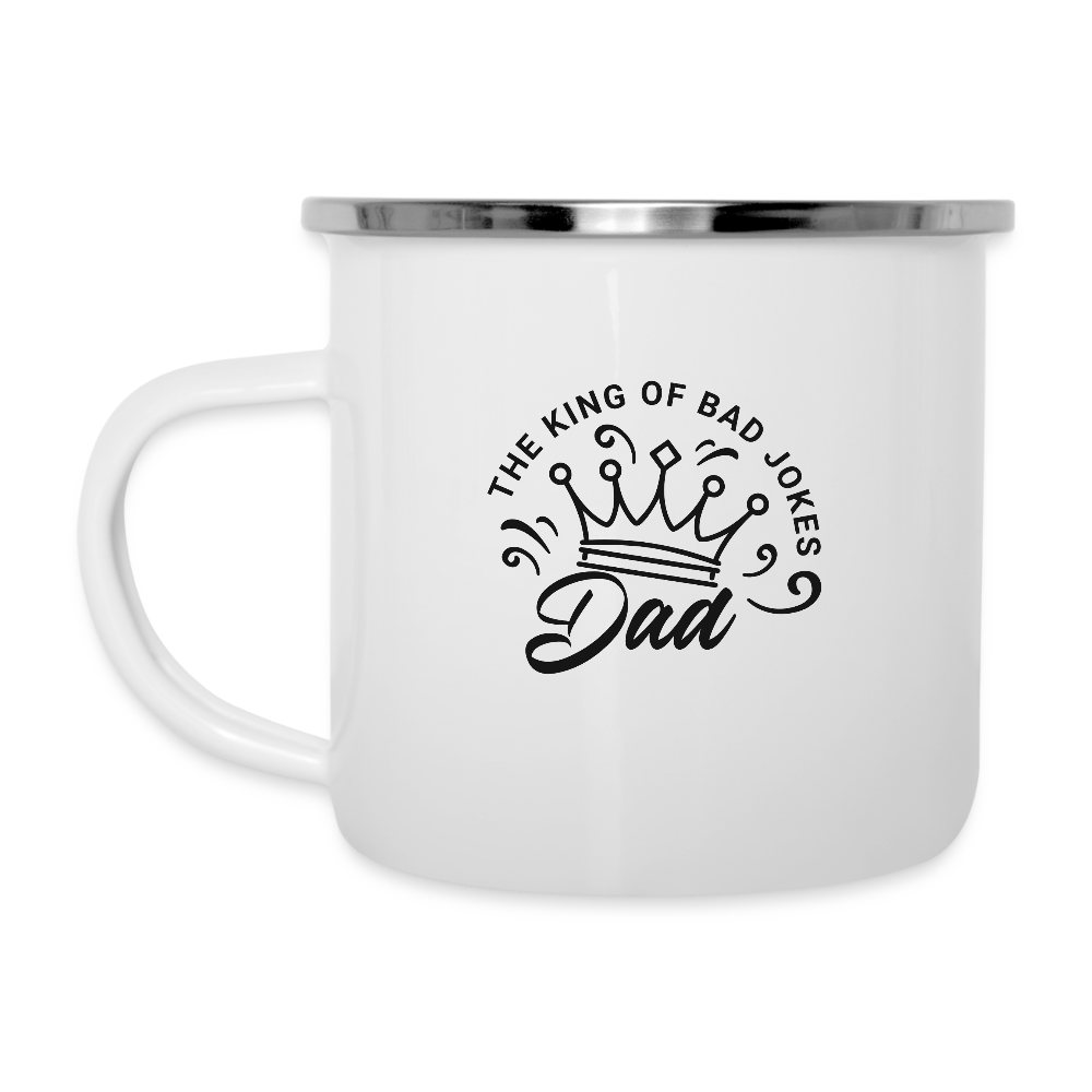"King of Dad Jokes" – Funny Dad Camper Mug - white