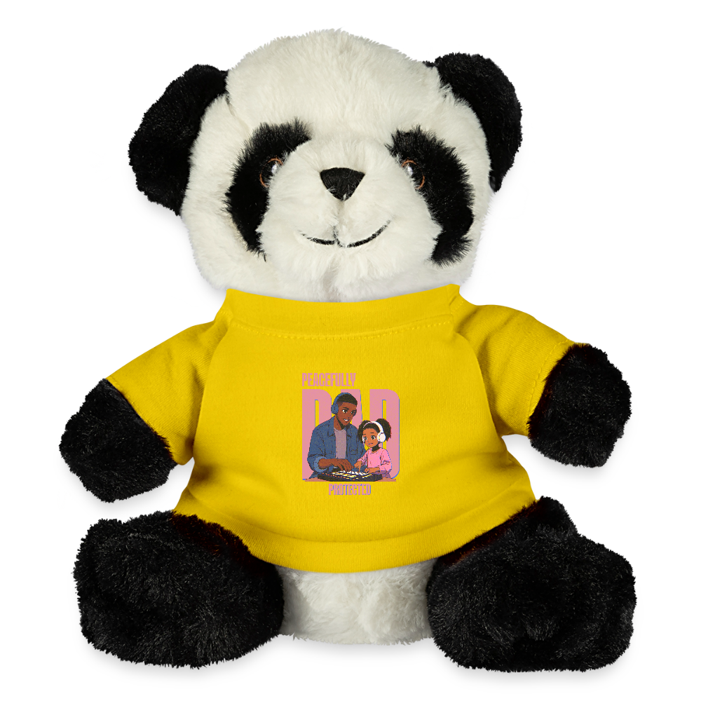 "Peacefully Protected by Dad" – Plush Teddy Bear - yellow